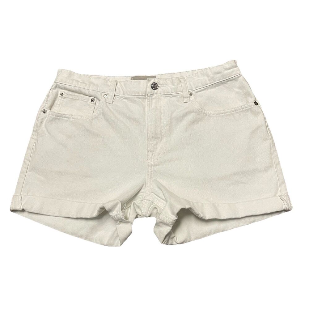 Everlane Women’s Shorts Size 30 100% Cotton The Denim Short White Relaxed Jean